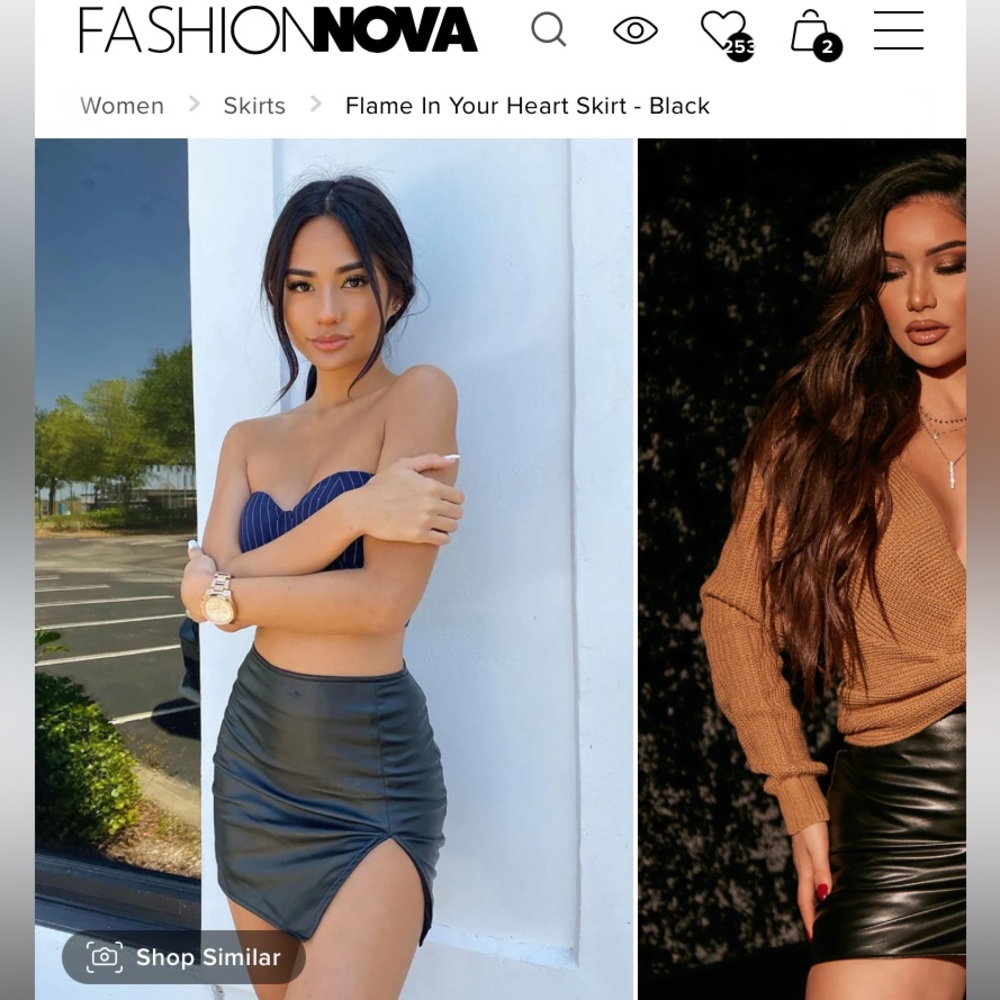 Fashionova Black Leather Mini Skirt